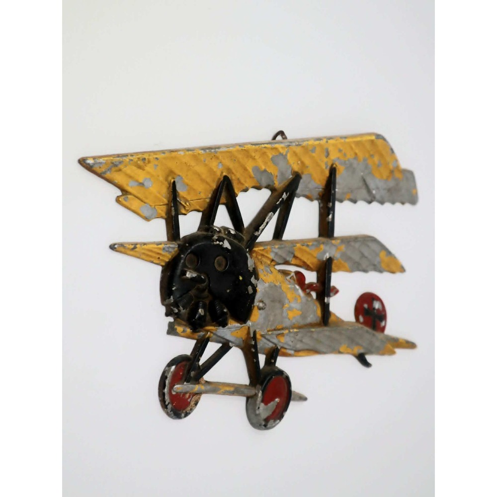 Airplane Wall Decor Homco 1975 Vintage Triplane Aviation Steel Decor Office